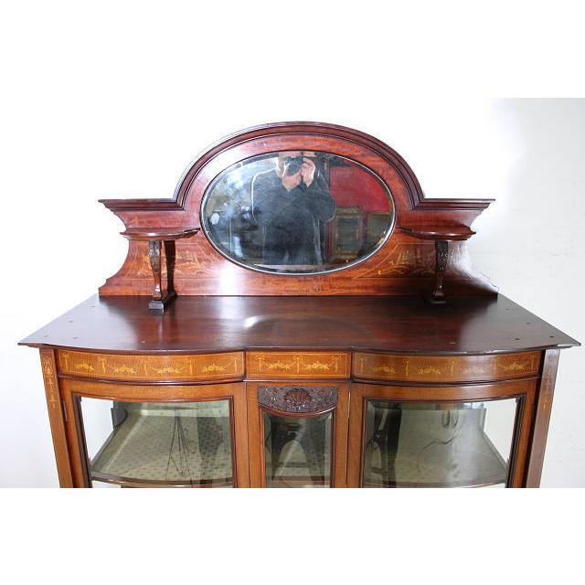 ce-33　1900年代 イギリス製 アンティーク　エドワーディアン　マホガニー　インレイド　ミラーバック　ディスプレイ　キャビネット |  | 04