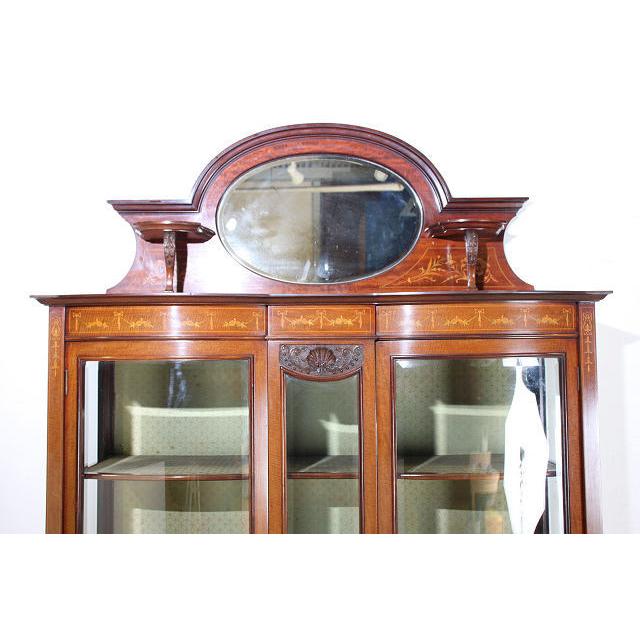 ce-33　1900年代 イギリス製 アンティーク　エドワーディアン　マホガニー　インレイド　ミラーバック　ディスプレイ　キャビネット |  | 05
