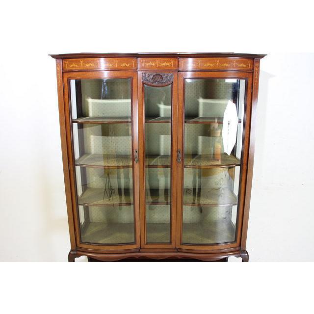 ce-33　1900年代 イギリス製 アンティーク　エドワーディアン　マホガニー　インレイド　ミラーバック　ディスプレイ　キャビネット |  | 06