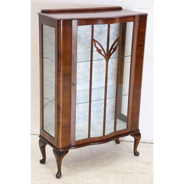 ce-42　1930年代イギリス製アンティーク マホガニー スモール ガラスキャビネット 猫脚 小型 飾り棚 ショーケース 送料無料 |  | 17