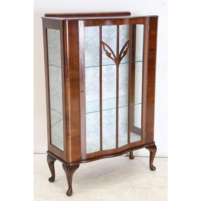 ce-42　1930年代イギリス製アンティーク マホガニー スモール ガラスキャビネット 猫脚 小型 飾り棚 ショーケース 送料無料 |  | 18