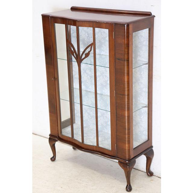 ce-42　1930年代イギリス製アンティーク マホガニー スモール ガラスキャビネット 猫脚 小型 飾り棚 ショーケース 送料無料 |  | 02