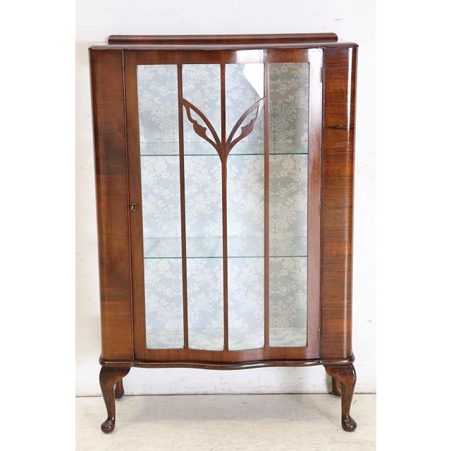 ce-42　1930年代イギリス製アンティーク マホガニー スモール ガラスキャビネット 猫脚 小型 飾り棚 ショーケース 送料無料 |  | 04