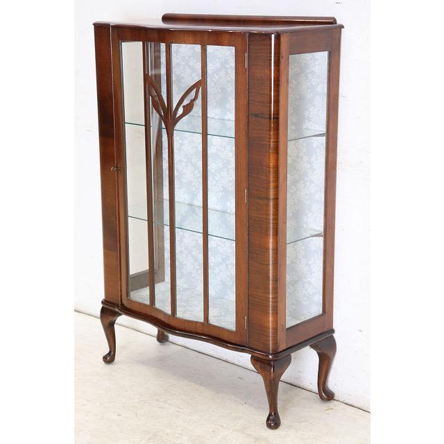 ce-42　1930年代イギリス製アンティーク マホガニー スモール ガラスキャビネット 猫脚 小型 飾り棚 ショーケース 送料無料 |  | 05