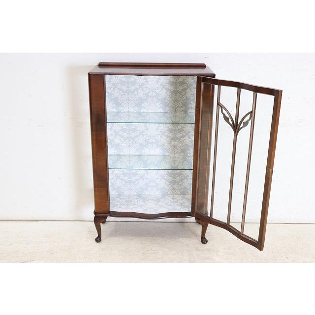 ce-42　1930年代イギリス製アンティーク マホガニー スモール ガラスキャビネット 猫脚 小型 飾り棚 ショーケース 送料無料 |  | 06