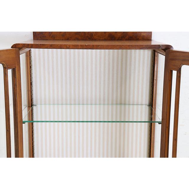 ce-47　1930年代イギリス製アンティーク ウォルナット カブリオーレ ガラスキャビネット 中型 飾り棚 ショーケース 送料無料 |  | 11