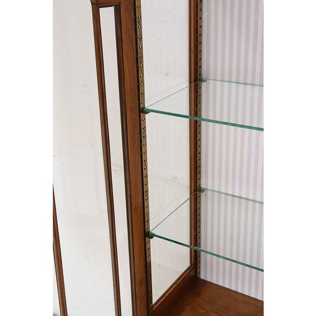 ce-47　1930年代イギリス製アンティーク ウォルナット カブリオーレ ガラスキャビネット 中型 飾り棚 ショーケース 送料無料 |  | 14