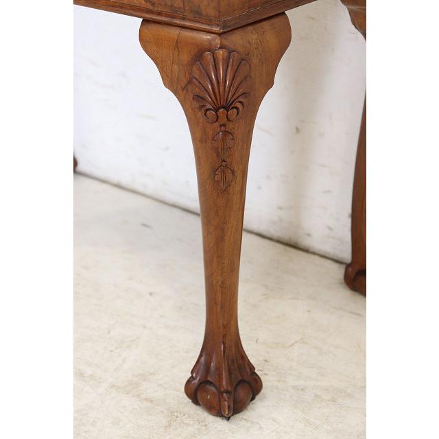 ce-47　1930年代イギリス製アンティーク ウォルナット カブリオーレ ガラスキャビネット 中型 飾り棚 ショーケース 送料無料 |  | 17