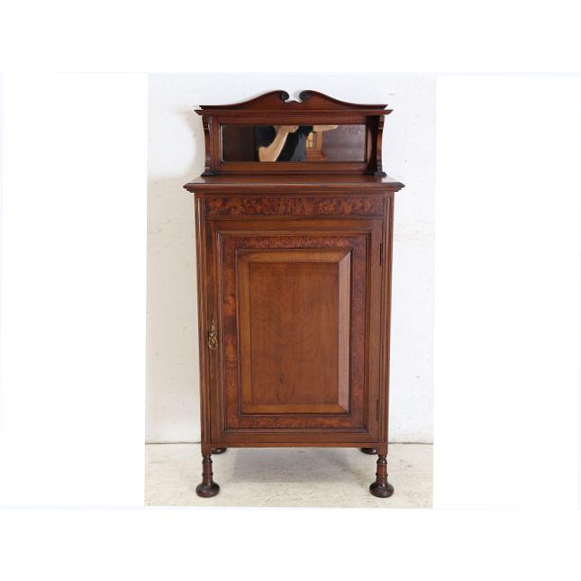 ce-48　1890年代イギリス製アンティーク ビクトリアン ウォルナット ミラーバック ミュージックキャビネット 楽譜入れ スコア 譜面収納 送料無料 | 