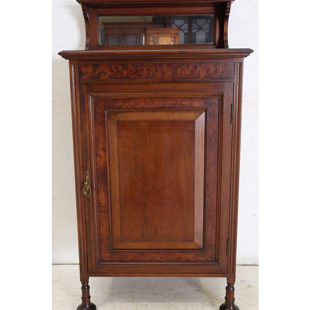 ce-48　1890年代イギリス製アンティーク ビクトリアン ウォルナット ミラーバック ミュージックキャビネット 楽譜入れ スコア 譜面収納 送料無料 |  | 18