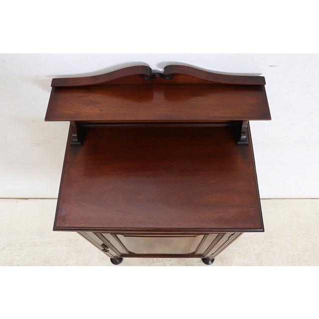 ce-48　1890年代イギリス製アンティーク ビクトリアン ウォルナット ミラーバック ミュージックキャビネット 楽譜入れ スコア 譜面収納 送料無料 |  | 04