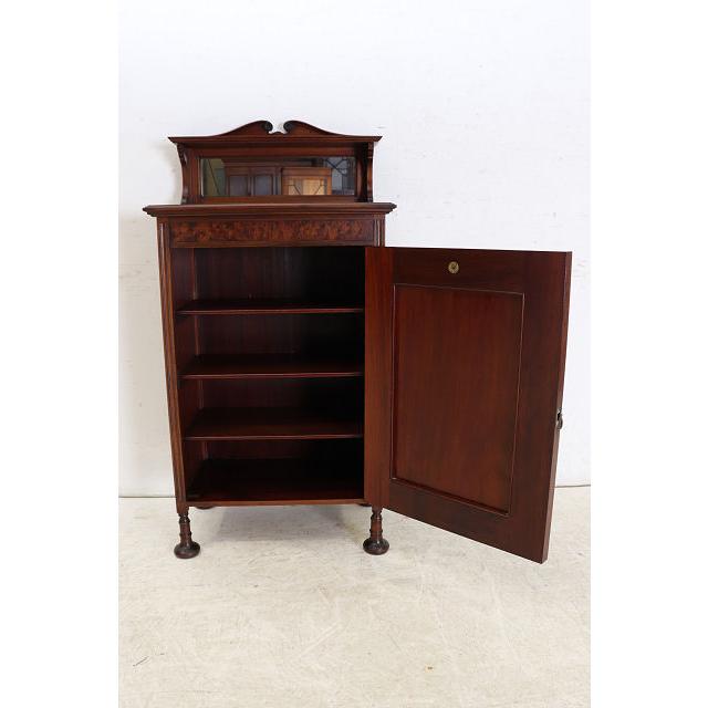 ce-48　1890年代イギリス製アンティーク ビクトリアン ウォルナット ミラーバック ミュージックキャビネット 楽譜入れ スコア 譜面収納 送料無料 |  | 09