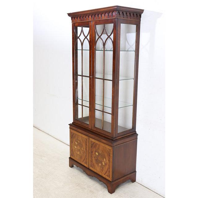 ce-50　1960年代イギリス製ビンテージ マホガニー ジョージアン様式 ショップショーケース ガラスキャビネット 飾り棚 陳列棚 ガラスケース 送料無料 |  | 02