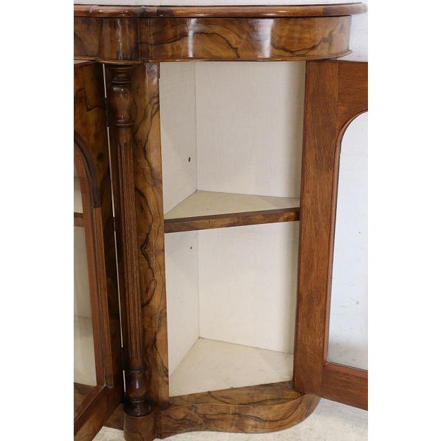 ce-55　1890年代イギリス製アンティーク ビクトリアン ウォルナット クレデンツァ ショップショーケース キャビネット 飾り棚 教会家具 送料無料 |  | 12