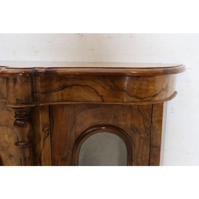 ce-55　1890年代イギリス製アンティーク ビクトリアン ウォルナット クレデンツァ ショップショーケース キャビネット 飾り棚 教会家具 送料無料 |  | 15