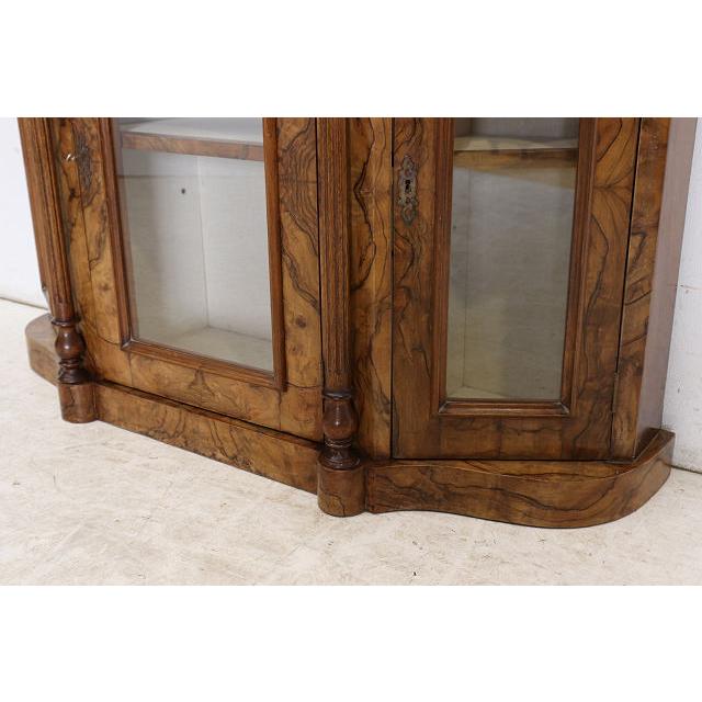 ce-55　1890年代イギリス製アンティーク ビクトリアン ウォルナット クレデンツァ ショップショーケース キャビネット 飾り棚 教会家具 送料無料 |  | 16