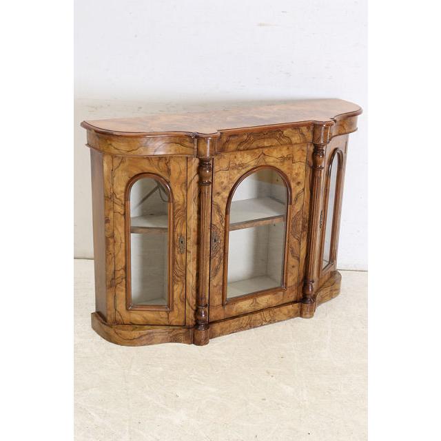 ce-55　1890年代イギリス製アンティーク ビクトリアン ウォルナット クレデンツァ ショップショーケース キャビネット 飾り棚 教会家具 送料無料 |  | 17