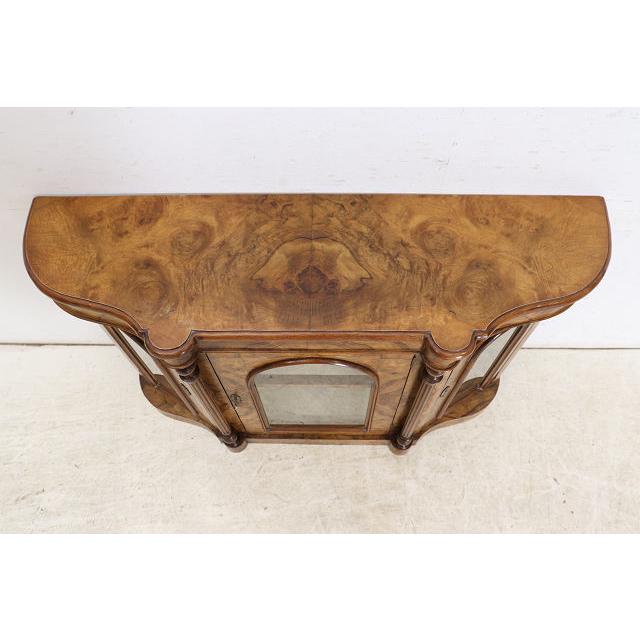 ce-55　1890年代イギリス製アンティーク ビクトリアン ウォルナット クレデンツァ ショップショーケース キャビネット 飾り棚 教会家具 送料無料 |  | 05