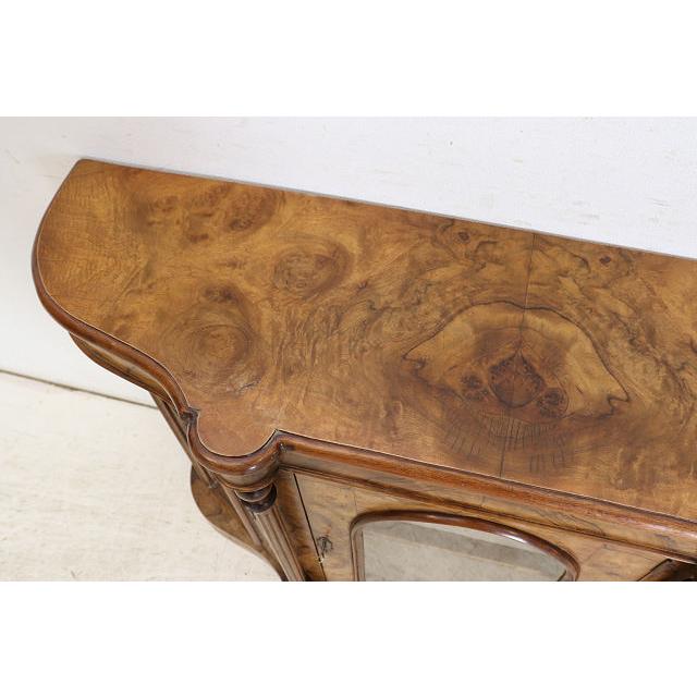 ce-55　1890年代イギリス製アンティーク ビクトリアン ウォルナット クレデンツァ ショップショーケース キャビネット 飾り棚 教会家具 送料無料 |  | 06