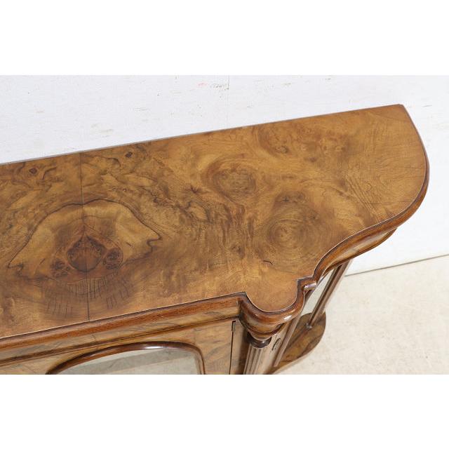 ce-55　1890年代イギリス製アンティーク ビクトリアン ウォルナット クレデンツァ ショップショーケース キャビネット 飾り棚 教会家具 送料無料 |  | 07