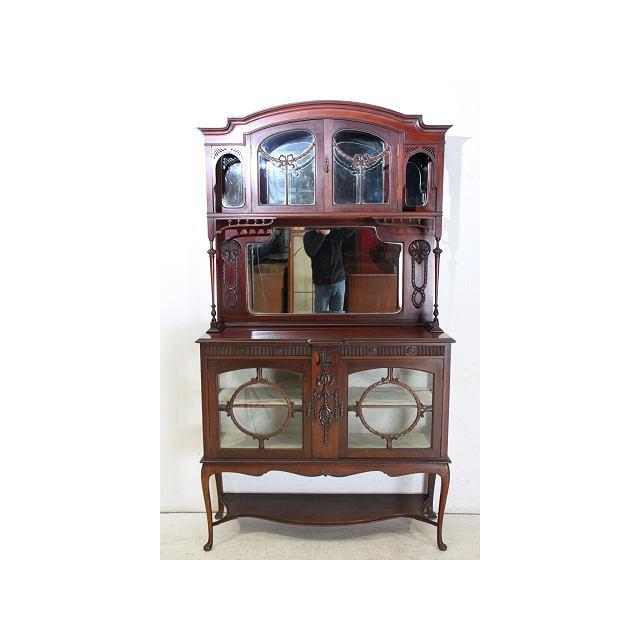 アンティーク キャビネット ガラス イギリス 英国　レトロ | 