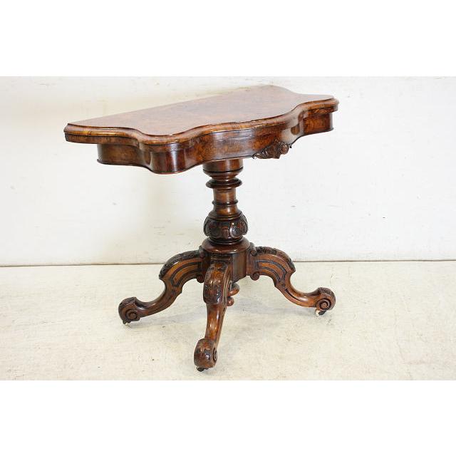 cl-3　1880年代 イギリス製 アンティーク　ビクトリアン　ウォルナット　カードテーブル　ゲームテーブル |  | 18