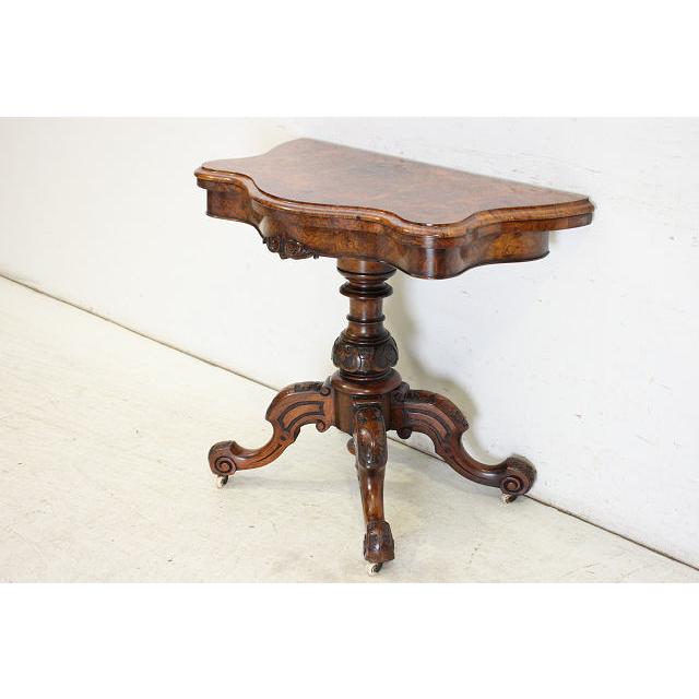 cl-3　1880年代 イギリス製 アンティーク　ビクトリアン　ウォルナット　カードテーブル　ゲームテーブル |  | 02