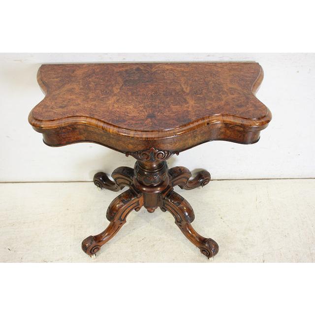 cl-3　1880年代 イギリス製 アンティーク　ビクトリアン　ウォルナット　カードテーブル　ゲームテーブル |  | 06