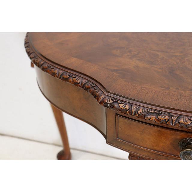 cl-4　1960年代イギリス製ビンテージ ウォルナット ビクトリアン様式 引き出し付き 大型 コンソールテーブル ホールテーブル サイドテーブル 半円 送料無料 |  | 10