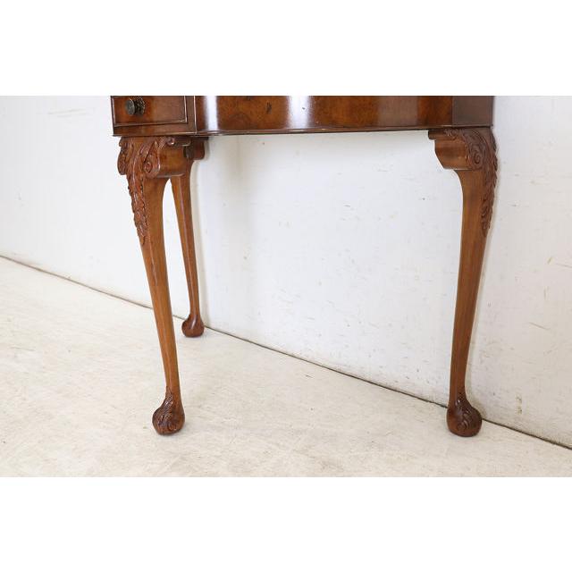 cl-4　1960年代イギリス製ビンテージ ウォルナット ビクトリアン様式 引き出し付き 大型 コンソールテーブル ホールテーブル サイドテーブル 半円 送料無料 |  | 16