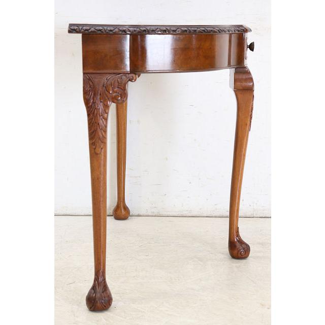 cl-4　1960年代イギリス製ビンテージ ウォルナット ビクトリアン様式 引き出し付き 大型 コンソールテーブル ホールテーブル サイドテーブル 半円 送料無料 |  | 19