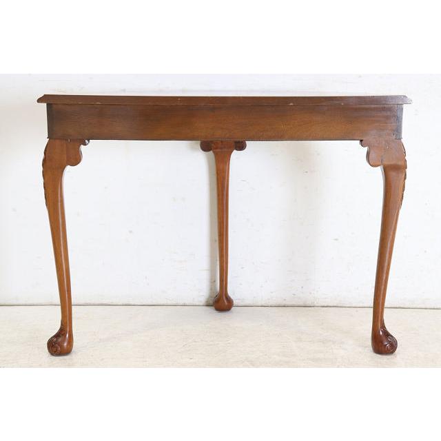 cl-4　1960年代イギリス製ビンテージ ウォルナット ビクトリアン様式 引き出し付き 大型 コンソールテーブル ホールテーブル サイドテーブル 半円 送料無料 |  | 20