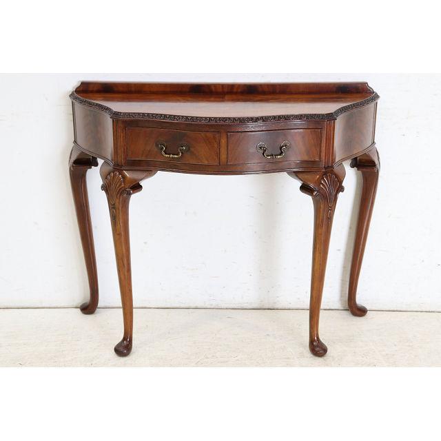 cl-5　1960年代イギリス製ビンテージ マホガニー クイーンアン様式 引き出し付き コンソールテーブル ホールテーブル サイドテーブル 送料無料 | 