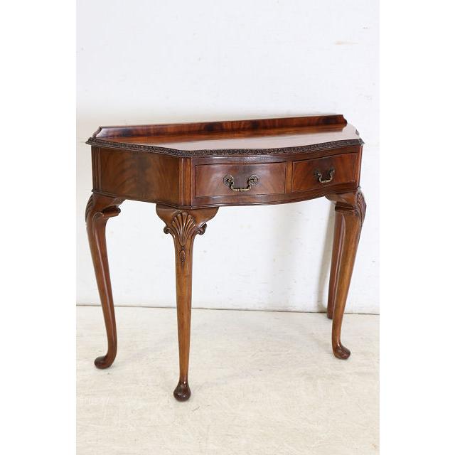 cl-5　1960年代イギリス製ビンテージ マホガニー クイーンアン様式 引き出し付き コンソールテーブル ホールテーブル サイドテーブル 送料無料 |  | 18