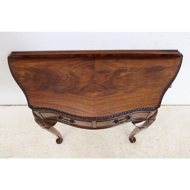 cl-5　1960年代イギリス製ビンテージ マホガニー クイーンアン様式 引き出し付き コンソールテーブル ホールテーブル サイドテーブル 送料無料 |  | 05