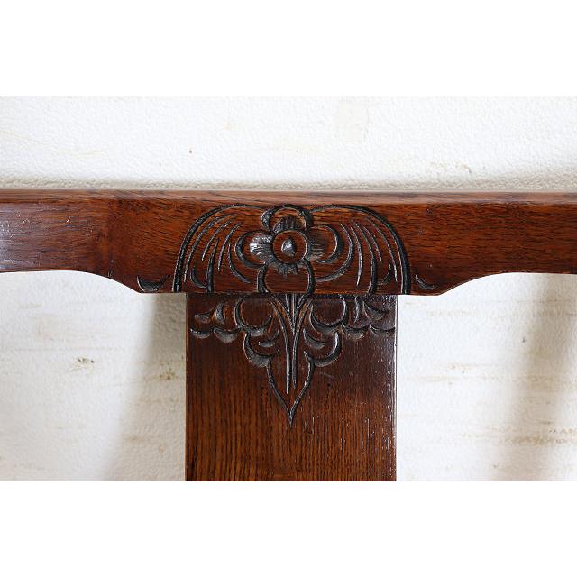 dn-11　1940年代イギリス製アンティーク ソリッドオーク 無垢材 お花のデザインの彫刻 ダイニングチェア 椅子 いす イス レッド 赤 |  | 11