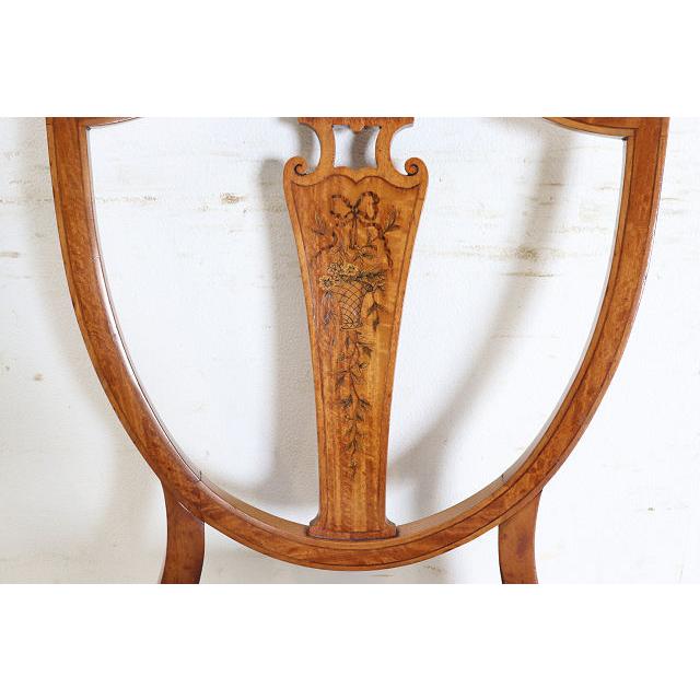 dn-13　1920年代イギリス製アンティーク ウォルナット ヘップルホワイト様式 シェルバック ダイニングチェア 椅子 いす イス サイドチェア |  | 11