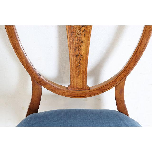 dn-13　1920年代イギリス製アンティーク ウォルナット ヘップルホワイト様式 シェルバック ダイニングチェア 椅子 いす イス サイドチェア |  | 12