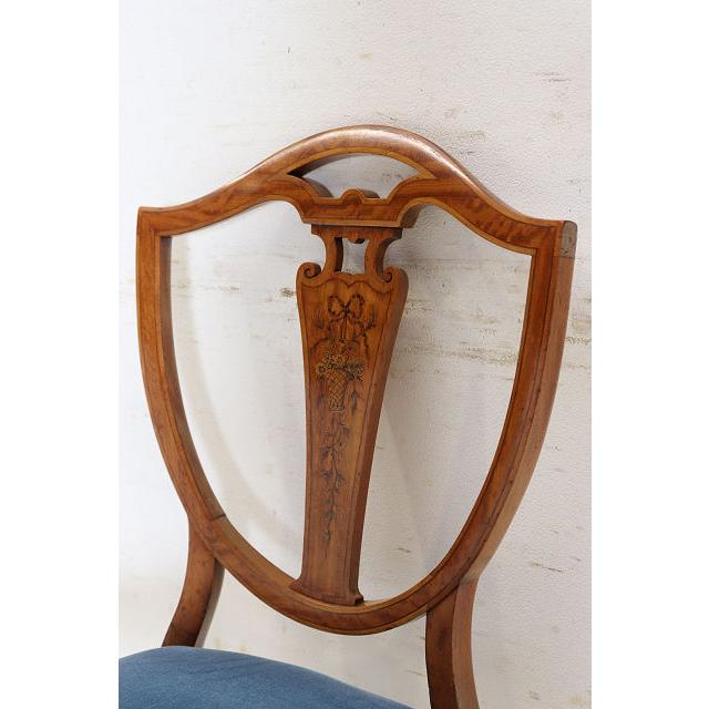 dn-13　1920年代イギリス製アンティーク ウォルナット ヘップルホワイト様式 シェルバック ダイニングチェア 椅子 いす イス サイドチェア |  | 14