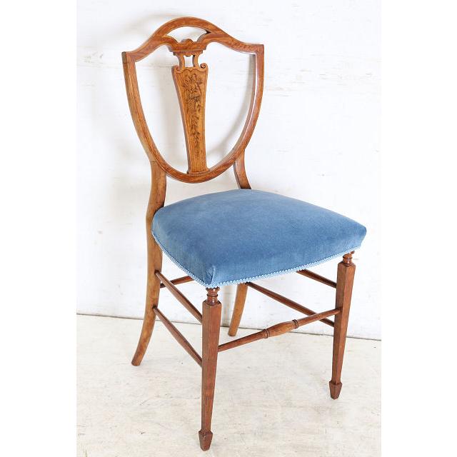 dn-13　1920年代イギリス製アンティーク ウォルナット ヘップルホワイト様式 シェルバック ダイニングチェア 椅子 いす イス サイドチェア |  | 18