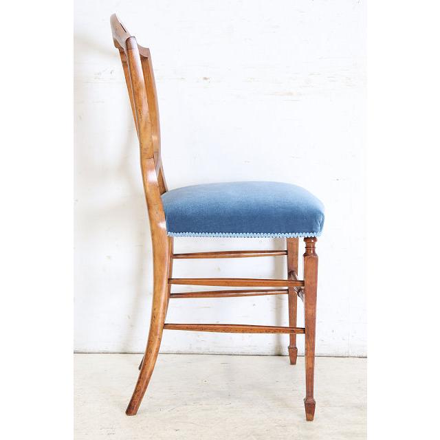 dn-13　1920年代イギリス製アンティーク ウォルナット ヘップルホワイト様式 シェルバック ダイニングチェア 椅子 いす イス サイドチェア |  | 19