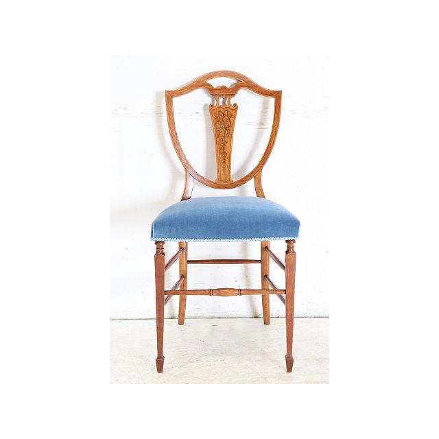 dn-13　1920年代イギリス製アンティーク ウォルナット ヘップルホワイト様式 シェルバック ダイニングチェア 椅子 いす イス サイドチェア |  | 01
