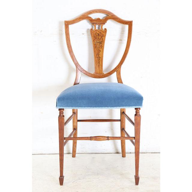 dn-13　1920年代イギリス製アンティーク ウォルナット ヘップルホワイト様式 シェルバック ダイニングチェア 椅子 いす イス サイドチェア |  | 03