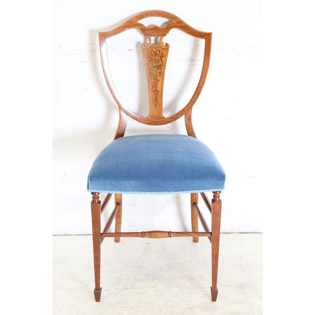 dn-13　1920年代イギリス製アンティーク ウォルナット ヘップルホワイト様式 シェルバック ダイニングチェア 椅子 いす イス サイドチェア |  | 05