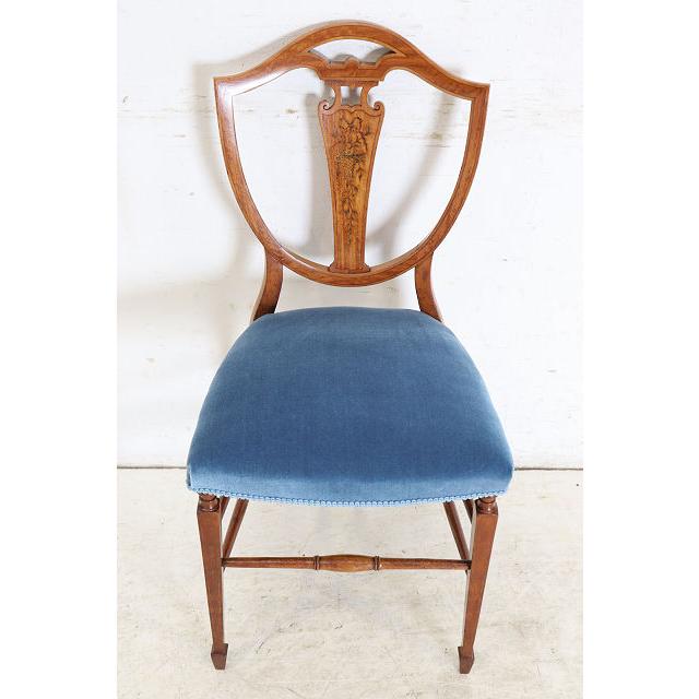 dn-13　1920年代イギリス製アンティーク ウォルナット ヘップルホワイト様式 シェルバック ダイニングチェア 椅子 いす イス サイドチェア |  | 06