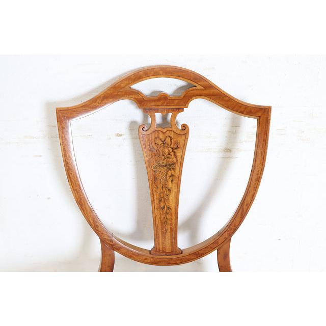 dn-13　1920年代イギリス製アンティーク ウォルナット ヘップルホワイト様式 シェルバック ダイニングチェア 椅子 いす イス サイドチェア |  | 07