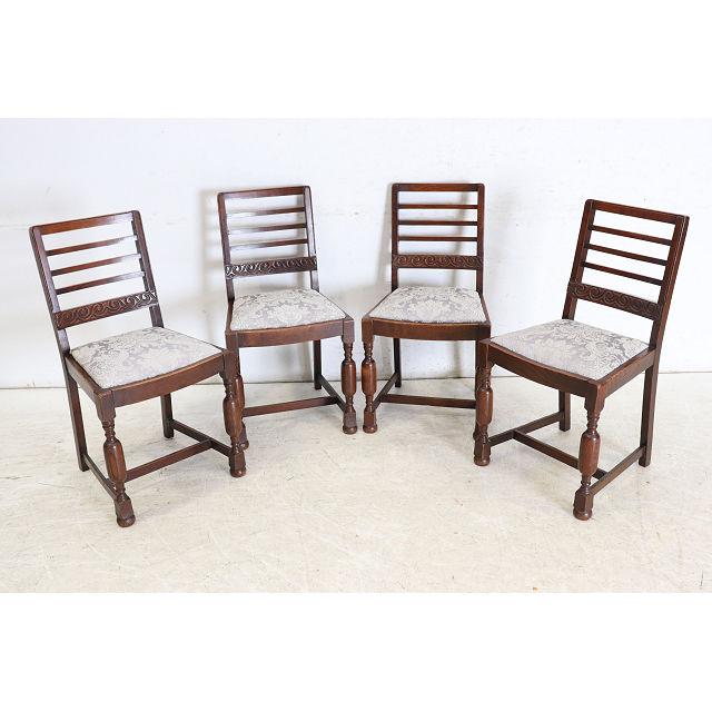 dn-20　1960年代イギリス製ビンテージ オーク ラダーバック ダイニングチェア4脚セット 椅子 いす イス アンティーク レトロ 送料無料 | 