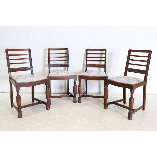 dn-20　1960年代イギリス製ビンテージ オーク ラダーバック ダイニングチェア4脚セット 椅子 いす イス アンティーク レトロ 送料無料 |  | 02