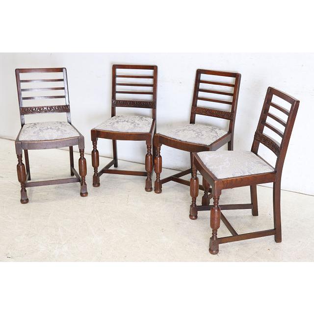 dn-20　1960年代イギリス製ビンテージ オーク ラダーバック ダイニングチェア4脚セット 椅子 いす イス アンティーク レトロ 送料無料 |  | 03