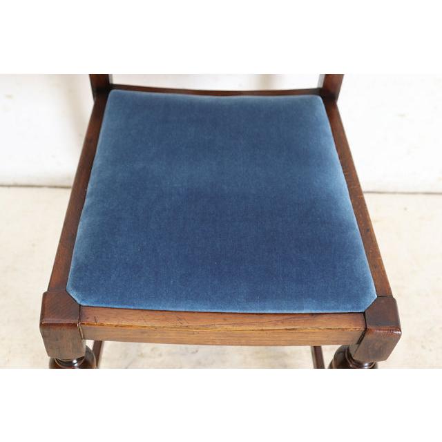 dn-28　1940年代イギリス製アンティーク ソリッドオーク 無垢材 ダブルカップレッグ ダイニングチェア 椅子 いす イス ブルー 青 |  | 12